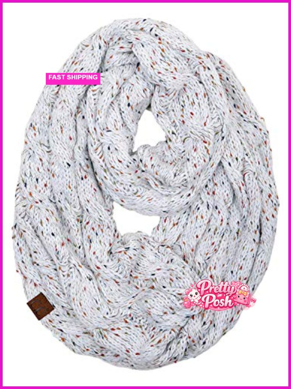 Oversized Chunky Infinity Scarf Soft Acrylic Winter Wrap Cozy Style